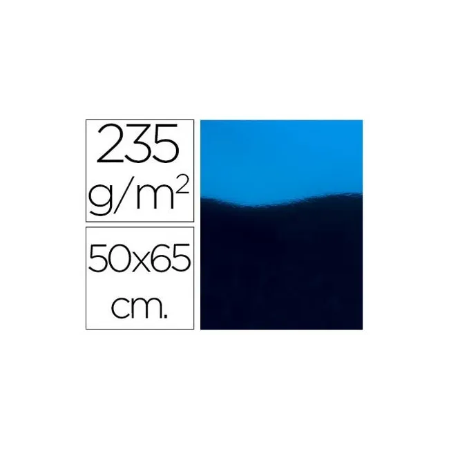 CARTULINA LIDERPAPEL 50X65 CM 235G/M2 METALIZADA AZUL