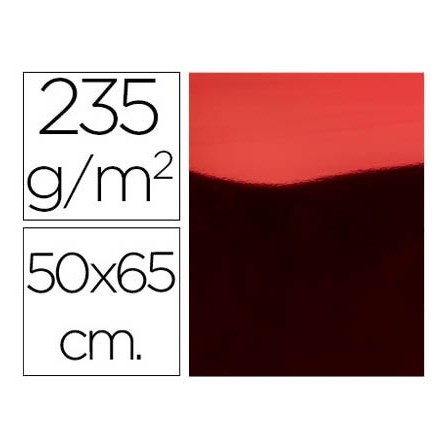 CARTULINA LIDERPAPEL 50X65 CM 235G/M2 METALIZADA ROJO