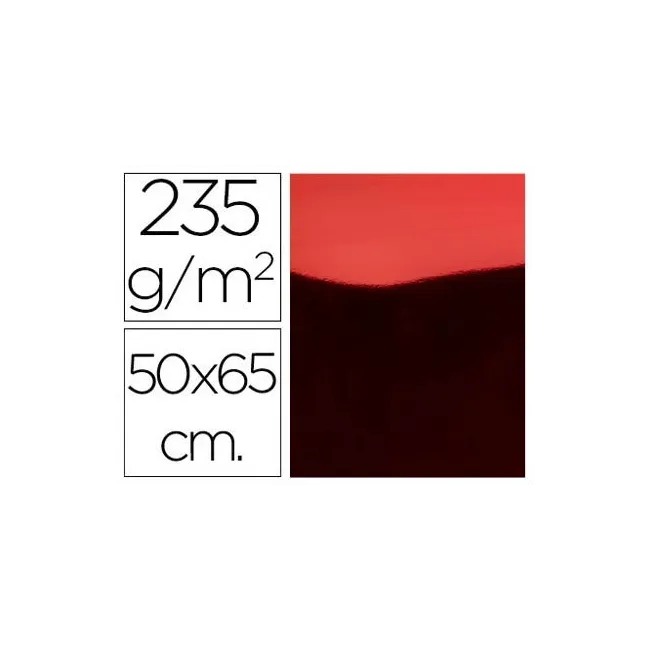CARTULINA LIDERPAPEL 50X65 CM 235G/M2 METALIZADA ROJO
