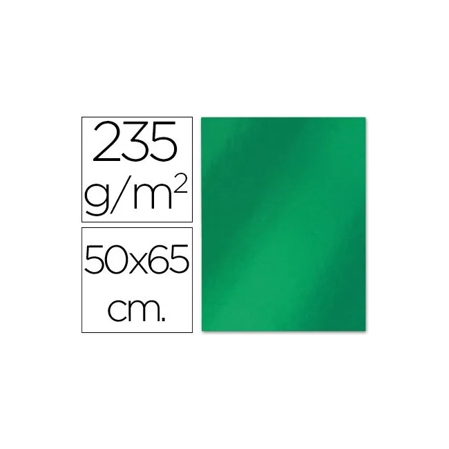 CARTULINA LIDERPAPEL 50X65 CM 235G/M2 METALIZADA VERDE