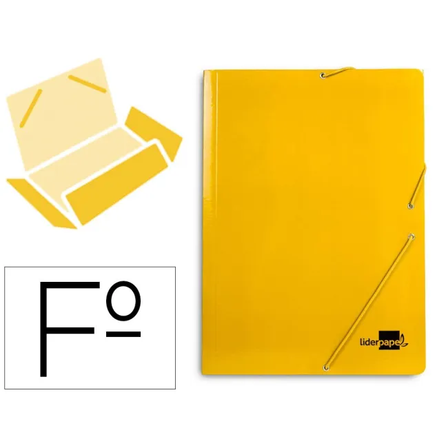 CARPETA LIDERPAPEL GOMAS FOLIO 3 SOLAPAS CARTON PLASTIFICADO COLOR ...