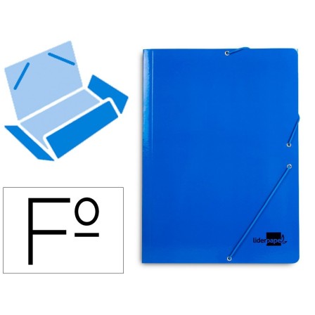 CARPETA LIDERPAPEL GOMAS FOLIO 3 SOLAPAS CARTON PLASTIFICADO COLOR ...