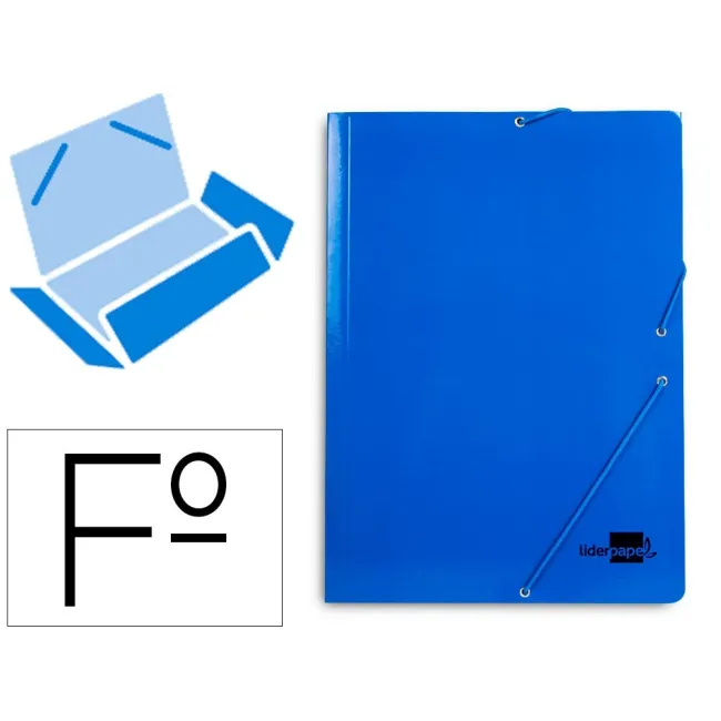 CARPETA LIDERPAPEL GOMAS FOLIO 3 SOLAPAS CARTON PLASTIFICADO COLOR ...