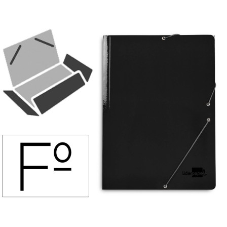 CARPETA LIDERPAPEL GOMAS FOLIO 3 SOLAPAS CARTON PLASTIFICADO COLOR ...