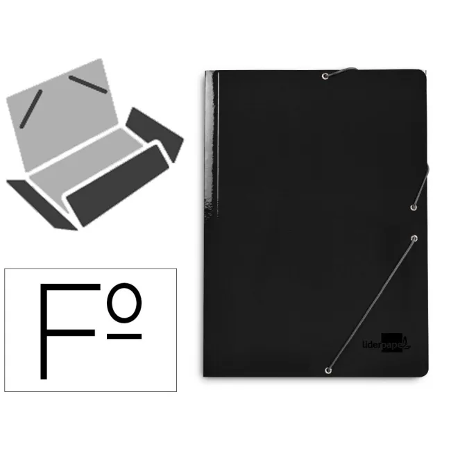 CARPETA LIDERPAPEL GOMAS FOLIO 3 SOLAPAS CARTON PLASTIFICADO COLOR ...