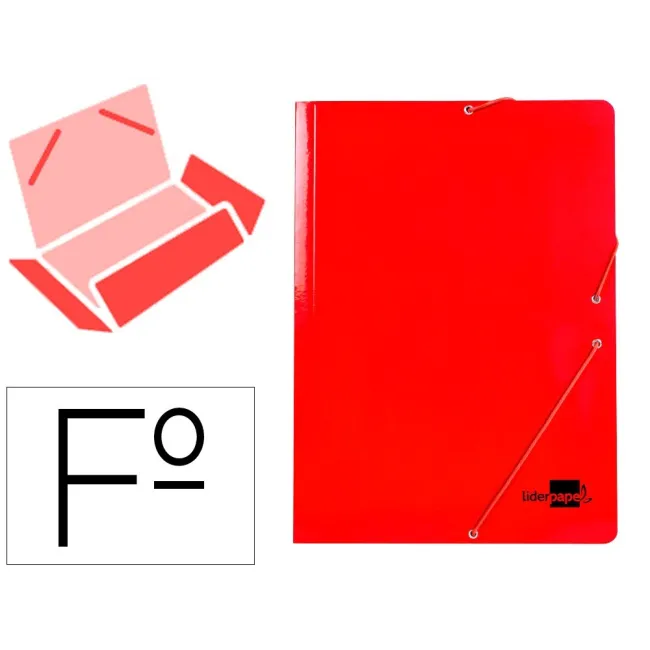 CARPETA LIDERPAPEL GOMAS FOLIO 3 SOLAPAS CARTON PLASTIFICADO COLOR ...