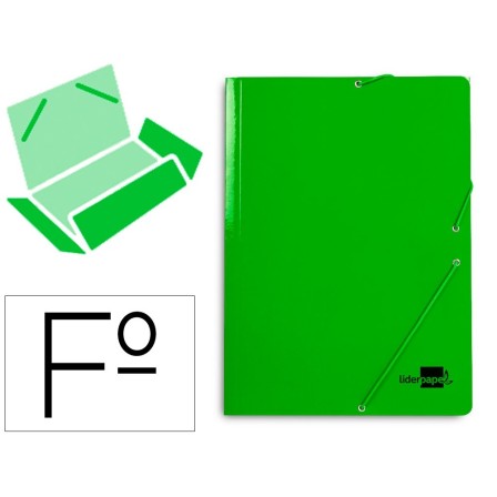 CARPETA LIDERPAPEL GOMAS FOLIO 3 SOLAPAS CARTON PLASTIFICADO COLOR ...