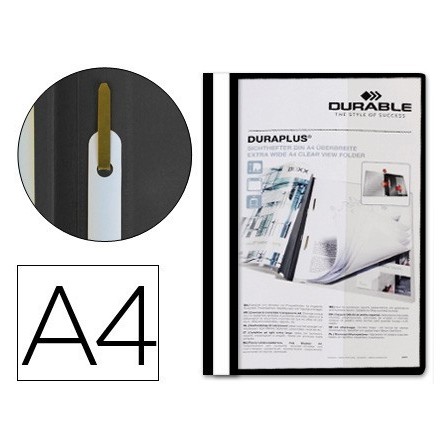 CARPETA DURAPLUS DIN A4 CON FASTENER NEGRO DURABLE