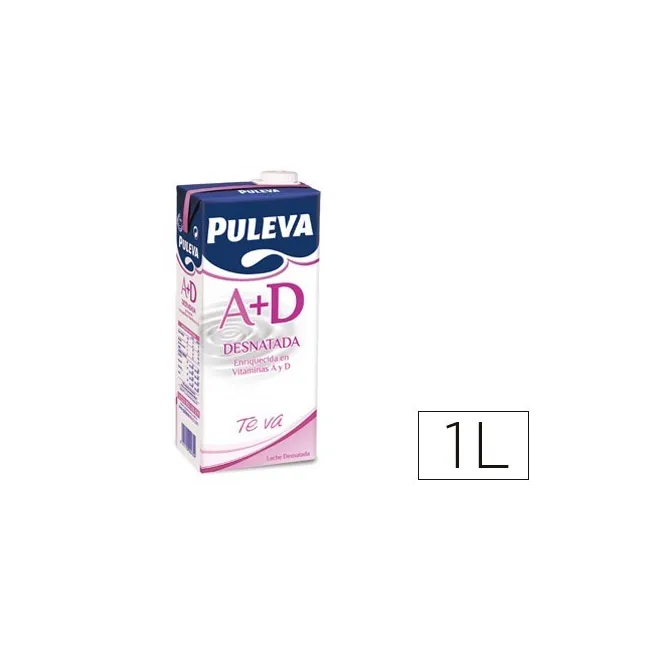 LECHE DESNATADA PULEVA BRIK DE 1 LITRO