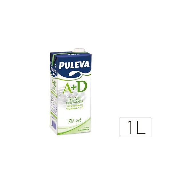 LECHE SEMIDESNATADA PULEVA BRIK DE 1 LITRO