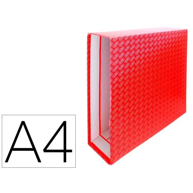 CAJA ARCHIVADOR DE PALANCA CARTON FORRADO ELBA DIN A4 LOMO 85 MM ROJO