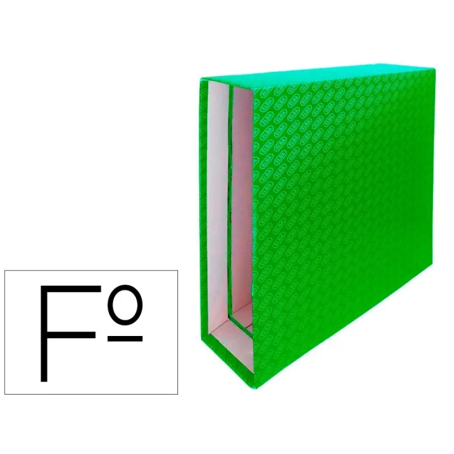 CAJA ARCHIVADOR DE PALANCA CARTON FORRADO ELBA FOLIO LOMO 85 MM VERDE