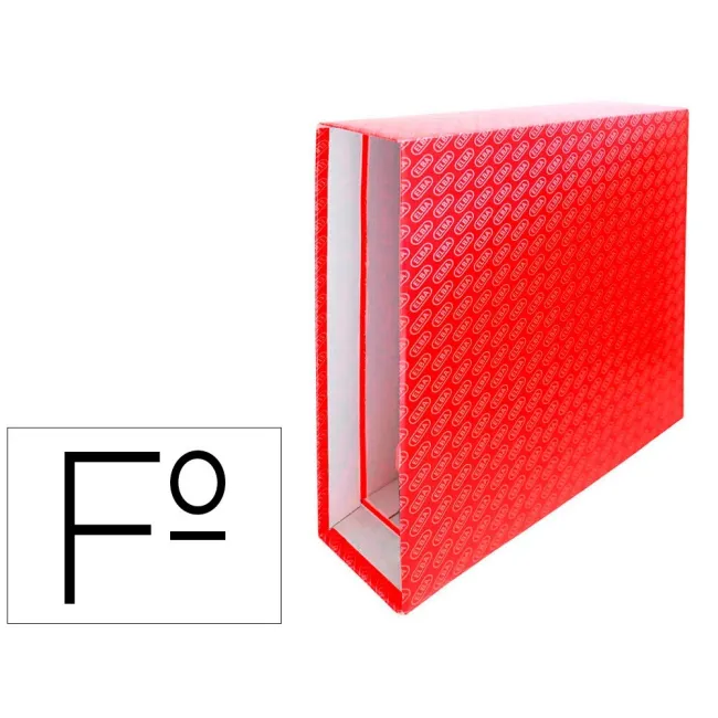 CAJA ARCHIVADOR DE PALANCA CARTON FORRADO ELBA FOLIO LOMO 85 MM ROJO