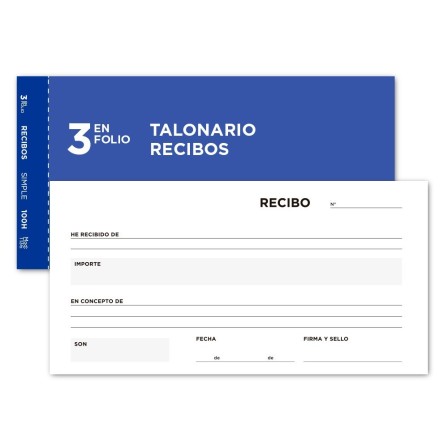 TALONARIO LIDERPAPEL RECIBOS 3/Fº ORIGINAL T136 SIN MATRIZ