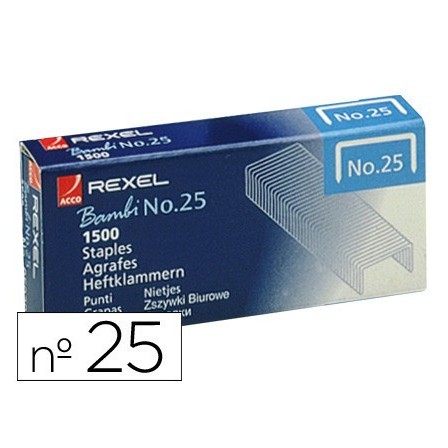 GRAPAS REXEL N. 25 21/4 -CAJA DE 1500