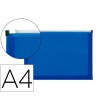 CARPETA DOSSIER LIDERPAPEL A4 CIERRE DE CREMALLERA AZUL TRANSLUCIDO