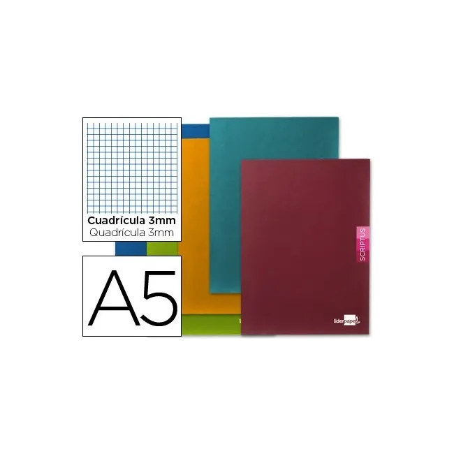 LIBRETA LIDERPAPEL SCRIPTUS A5 PLUS 48 HOJ. 90G/M2 CUADRO 3MMCON MA...