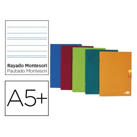 LIBRETA LIDERPAPEL SCRIPTUS A5 PLUS 48 HOJAS 90G/M2 RAYADO MONTESSO...