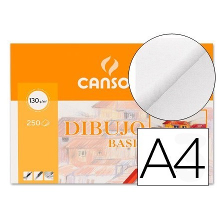 PAPEL DIBUJO BASIK CANSON DIN A4 -SIN RECUADRO 130 GRAMOS -EN MINIP...