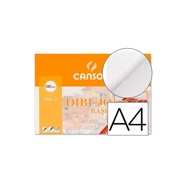 PAPEL DIBUJO BASIK CANSON DIN A4 -SIN RECUADRO 130 GRAMOS -EN MINIP...