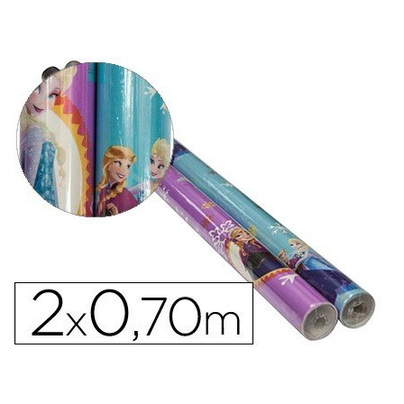PAPEL FANTASIA INFANTIL FROZEN ROLLO DE 2X0,70 MT PAPEL 60 GR MODEL...