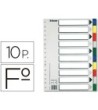 SEPARADOR ESSELTE PLASTICO JUEGO DE 10 SEPARADORES FOLIO CON 5 COLO...