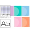 LIBRETA LIDERPAPEL 360 TAPA DE PLASTICO A5 48 HOJAS 90G/M2 CUADRO 4...
