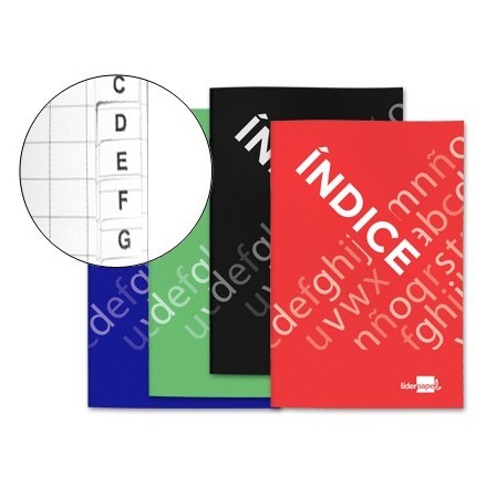 INDICE LIDERPAPEL TAPA CARTONCILLO CUARTO 24 HOJAS 70G/M2 COLORES S...