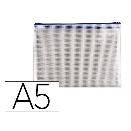 BOLSA MULTIUSOS Q-CONNECT MALLA DIN A5 APERTURA SUPERIOR CON CREMAL...