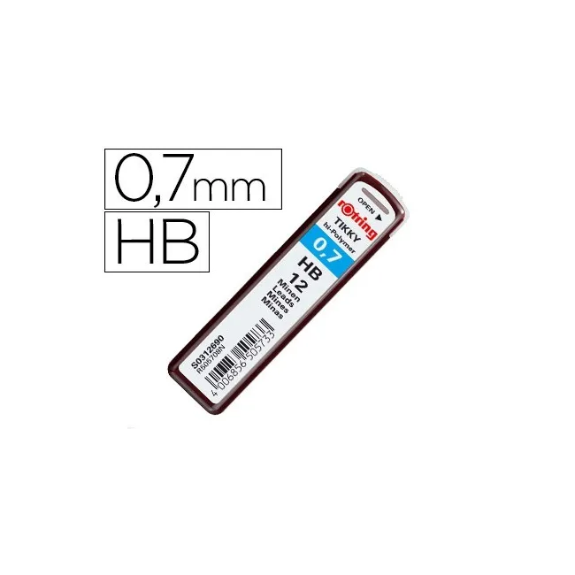 MINAS ROTRING GRAFITO 0,7 MM HB ESTUCHE DE 12 MINAS
