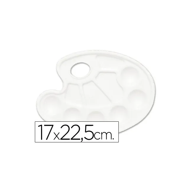 PALETA PLASTICA LIDERCOLOR OVALADA 10 HUECOS DIESTROS TAMAÑO 17X22,5CM