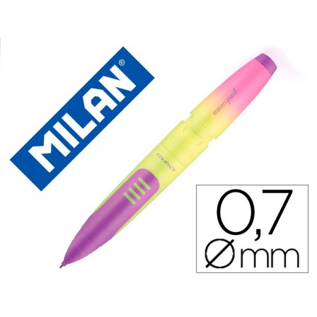 PORTAMINAS MILAN COMPACT SUNSET 0,7 MM CON GOMA DE BORRAR COLORES S...