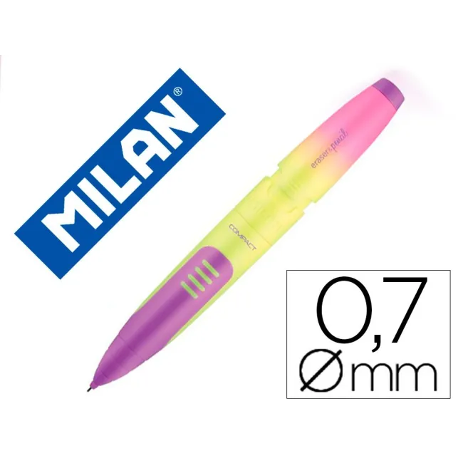 PORTAMINAS MILAN COMPACT SUNSET 0,7 MM CON GOMA DE BORRAR COLORES S...