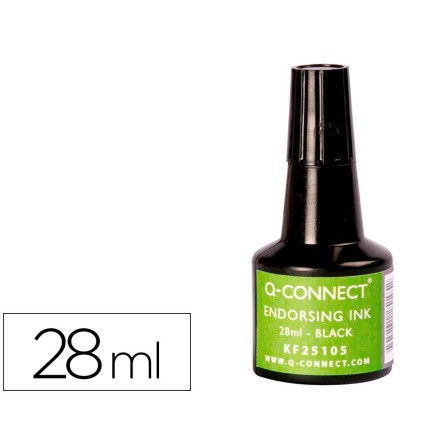TINTA TAMPON Q-CONNECT NEGRO -FRASCO DE 28 ML