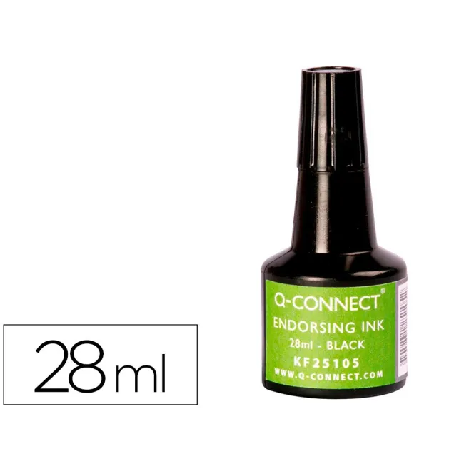 TINTA TAMPON Q-CONNECT NEGRO -FRASCO DE 28 ML