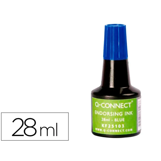TINTA TAMPON Q-CONNECT AZUL -FRASCO DE 28 ML