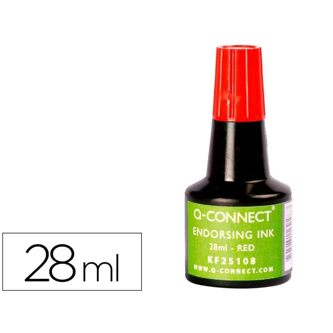 TINTA TAMPON Q-CONNECT ROJO -FRASCO DE 28 ML