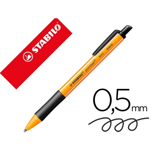 BOLIGRAFO STABILO POINTBALL 0,5 MM COLOR NEGRO