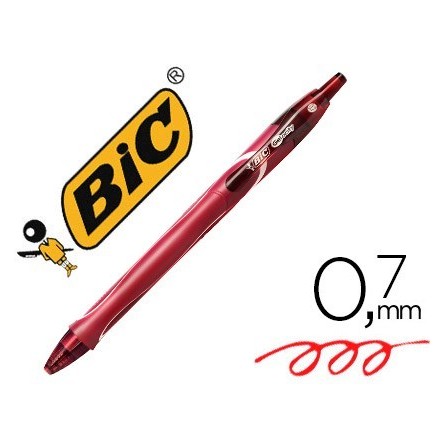 BOLIGRAFO BIC GELOCITY QUICK DRY RETRACTIL TINTA GEL ROJO PUNTA DE ...