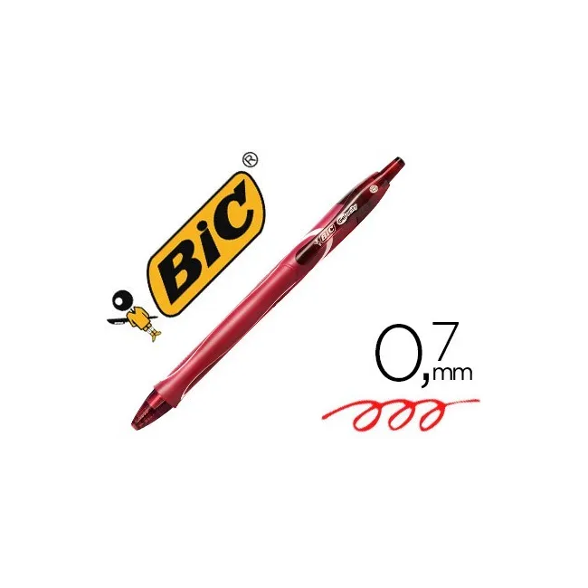 BOLIGRAFO BIC GELOCITY QUICK DRY RETRACTIL TINTA GEL ROJO PUNTA DE ...