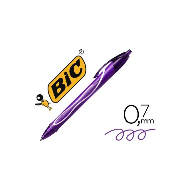 BOLIGRAFO BIC GELOCITY QUICK DRY RETRACTIL TINTA GEL PURPURA PUNTA ...