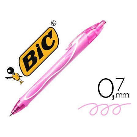BOLIGRAFO BIC GELOCITY QUICK DRY RETRACTIL TINTA GEL ROSA PUNTA DE ...