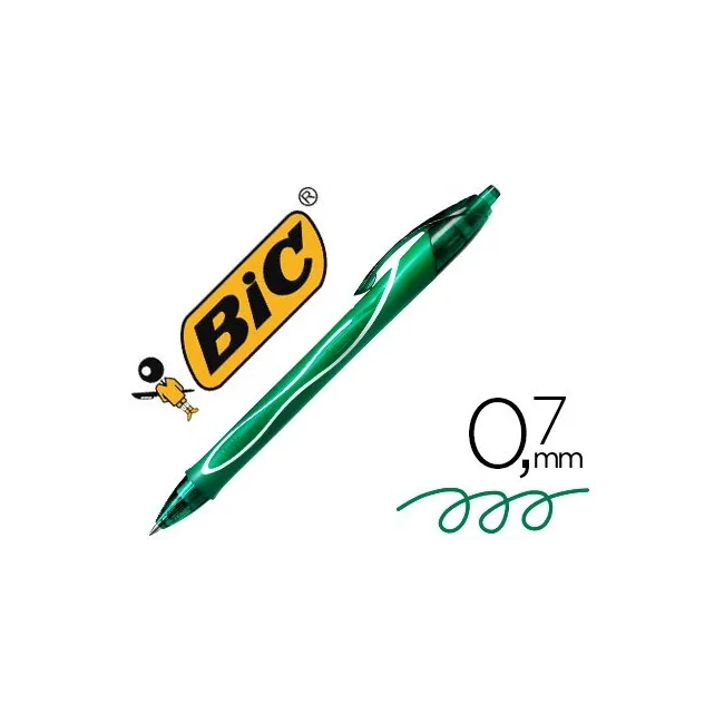BOLIGRAFO BIC GELOCITY QUICK DRY RETRACTIL TINTA GEL VERDE PUNTA DE...
