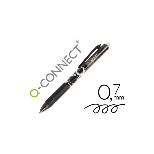 BOLIGRAFO Q-CONNECT RETRACTIL BORRABLE 0,7 MM COLOR NEGRO