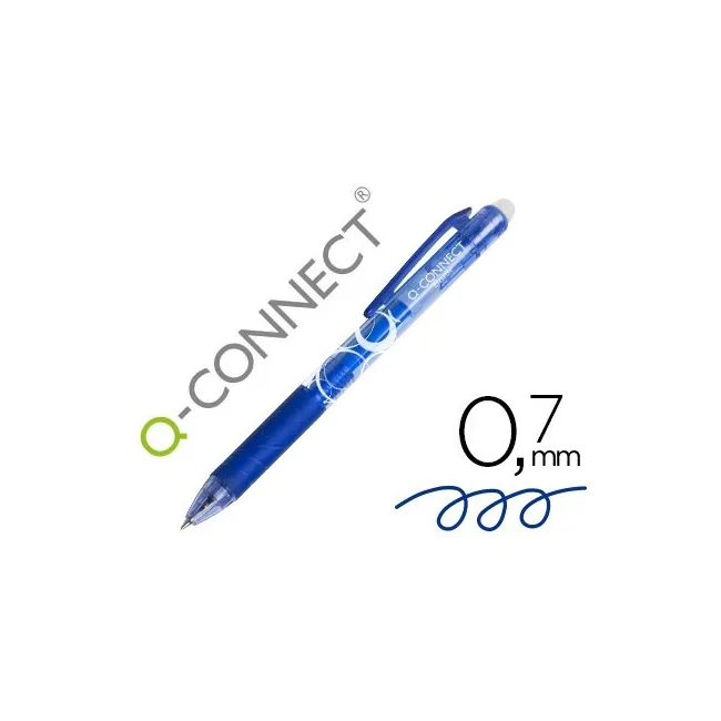BOLIGRAFO Q-CONNECT RETRACTIL BORRABLE 0,7 MM COLOR AZUL