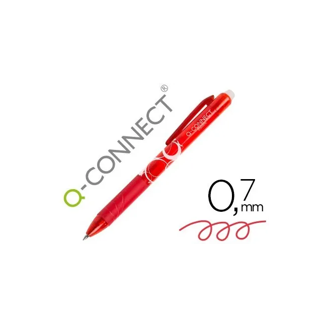 BOLIGRAFO Q-CONNECT RETRACTIL BORRABLE 0,7 MM COLOR ROJO