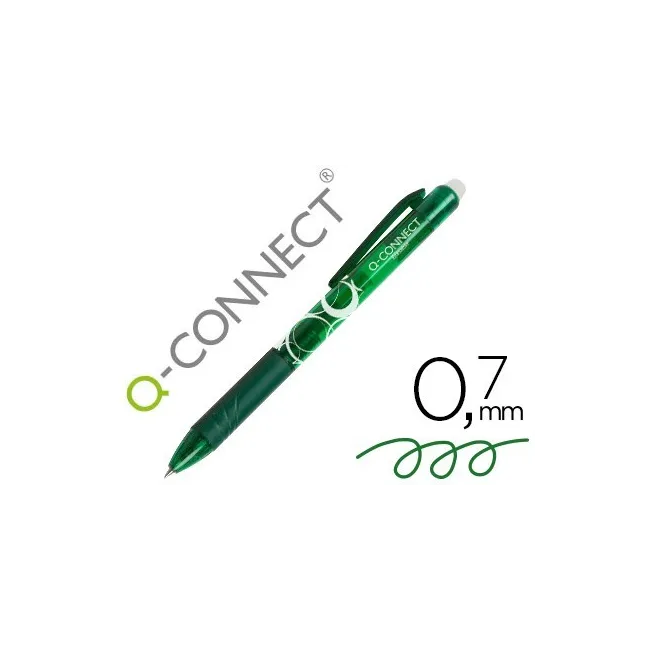 BOLIGRAFO Q-CONNECT RETRACTIL BORRABLE 0,7 MM COLOR VERDE