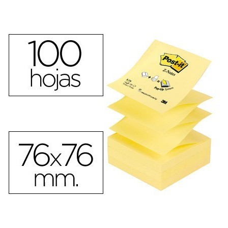 BLOC DE NOTAS ADHESIVAS QUITA Y PON POST-IT 76X76 MM Z-NOTES