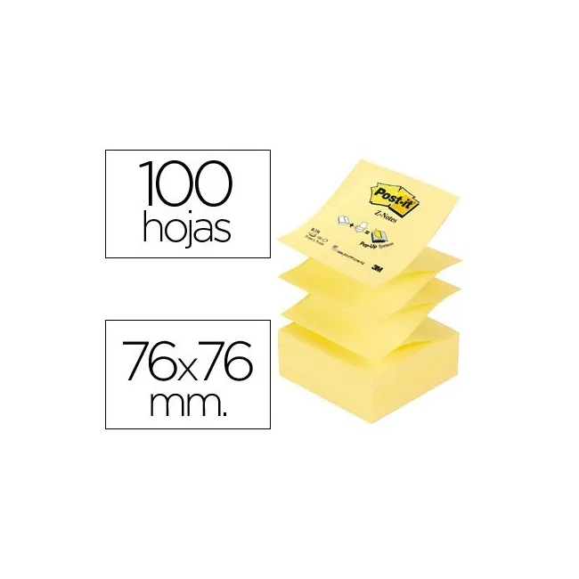 BLOC DE NOTAS ADHESIVAS QUITA Y PON POST-IT 76X76 MM Z-NOTES