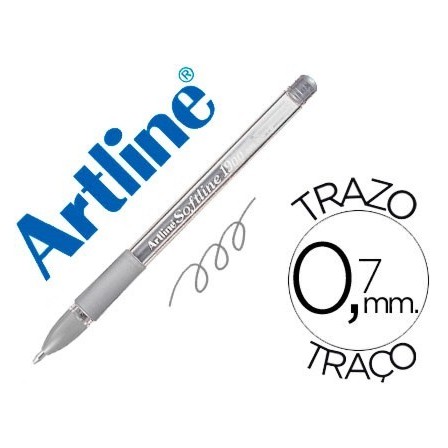 BOLIGRAFO ARTLINE 1900 SOFTLINE TINTA ACEITE METALICO PLATA